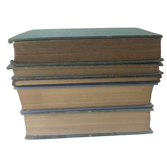 5 Vintage BLUE Books Primitive Rustic Farm Home Decor Staging Prop Library Lot - Picture 7 of 8